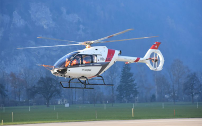 Kopter exhibits SH09 passenger transport configuration at Heli-Expo